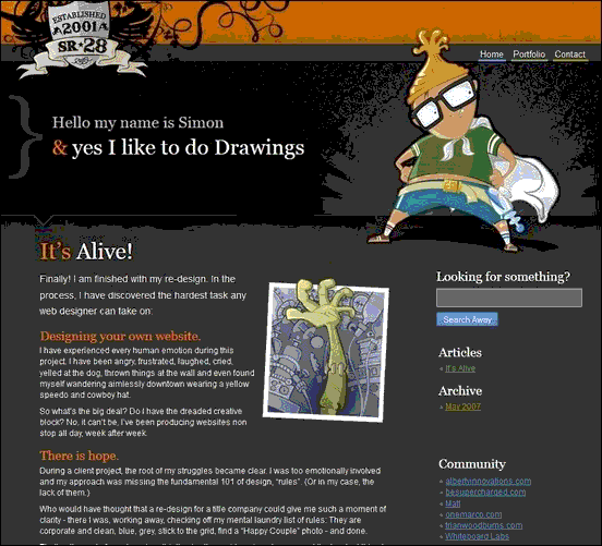 SR28 - Website design using drawings and illustration