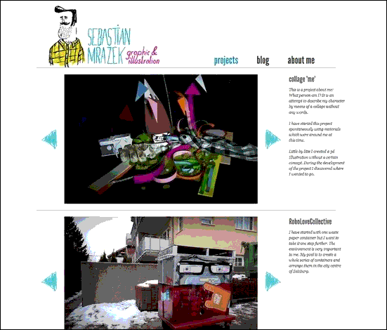 Sebastian Mrakez - Website design using drawings and illustration