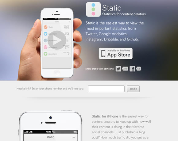 Static iphone app website
