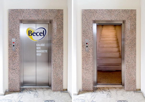 Becel Take Action Elevator Advertising