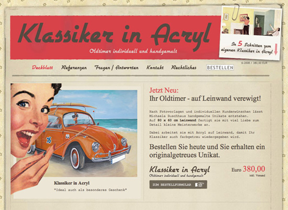 Retro and Vintage Styled Website design