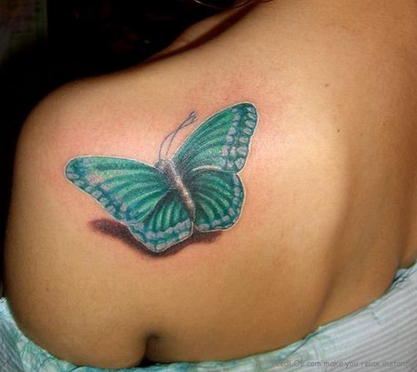cute 3D butterfly tattoos for girl