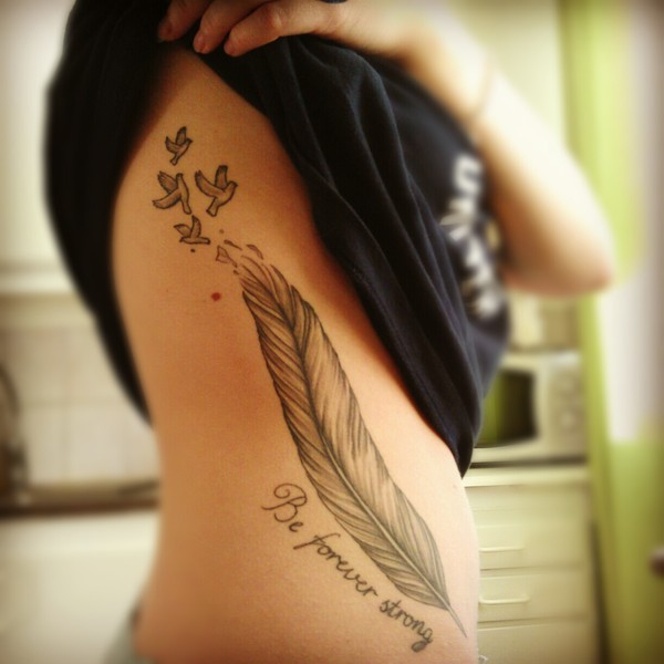 feather tattoo for girl