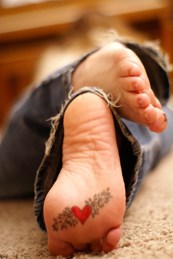 Heart under foot Tattoo