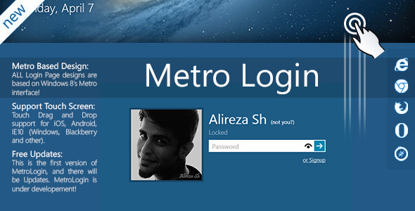 Metro Login Form