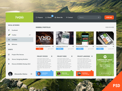 Portfolio UI PSD