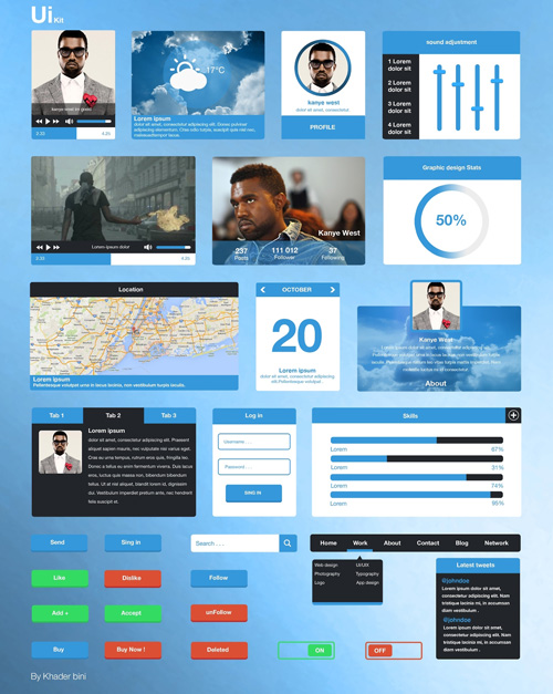 free flat ui kits - 4