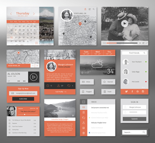 free flat ui kits - 9