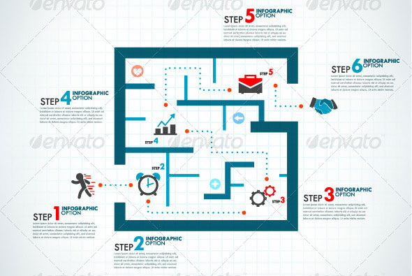 Infographic-Process-Template-With-Labyrinth