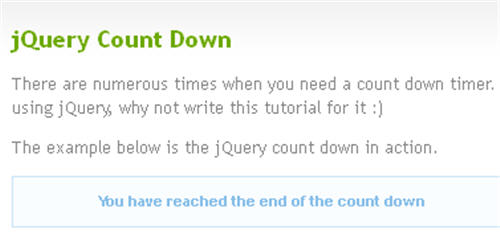 jQuery Count Down