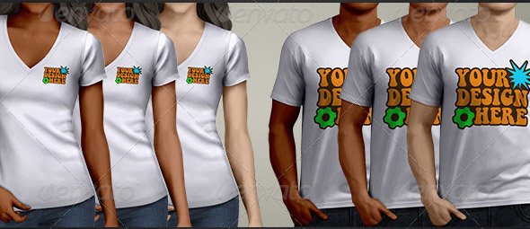 V-Neck-T-Shirt-Mockup