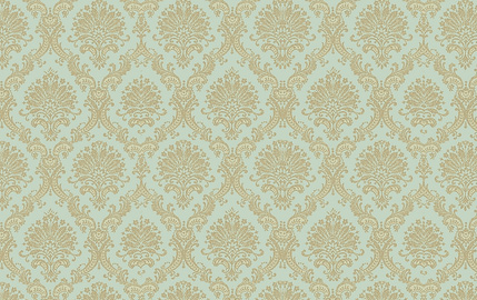 Teal Gold Damask