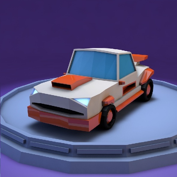 Low poly muscle car