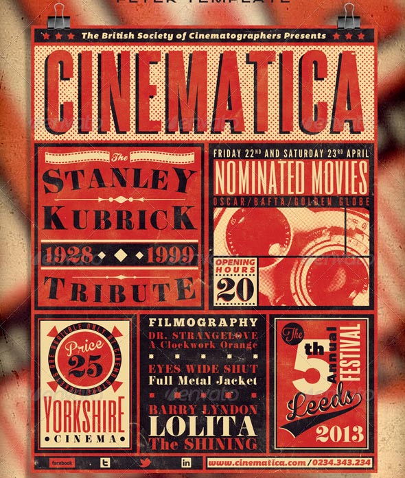 Vintage Film Festival Poster Flyer