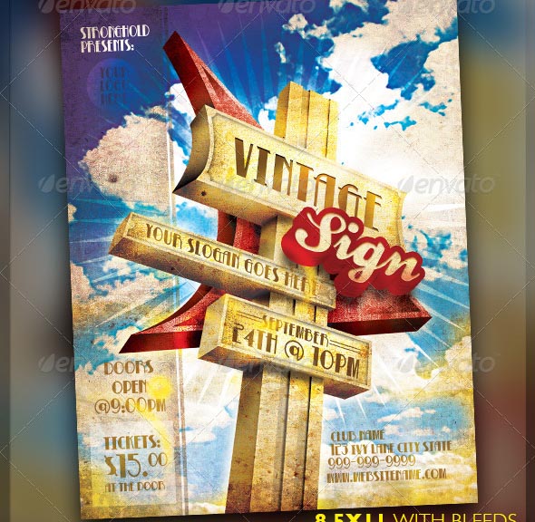 Vintage Motel Sign Event Flyer Template