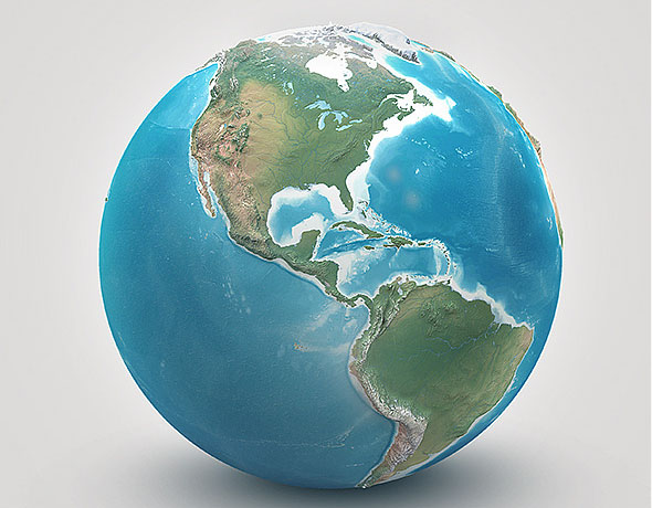 Planet Earth Realistic 3D World Globe