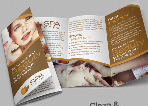 Beauty Care Spa Trifold Brochure