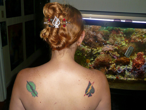 The spade & lightning bolt tatto