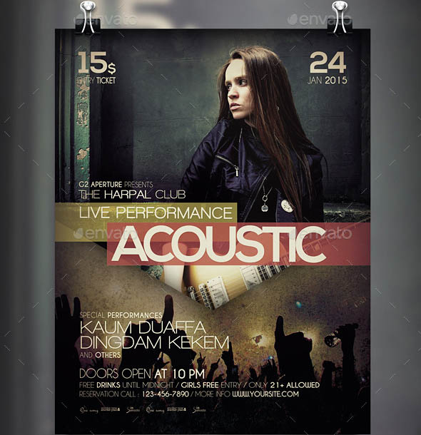 Acoustic Concert Flyer Poster Vol 5