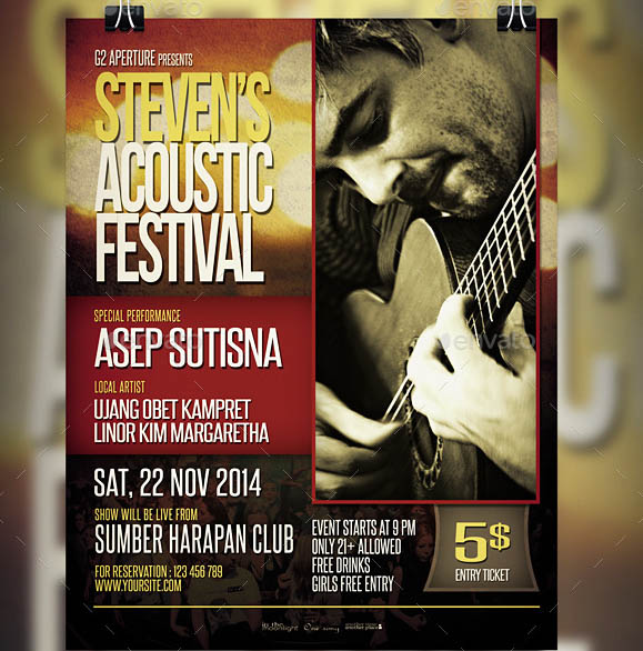 Acoustic Concert Flyer Poster
