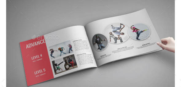 Dance School A4 InDesign Catalog Template