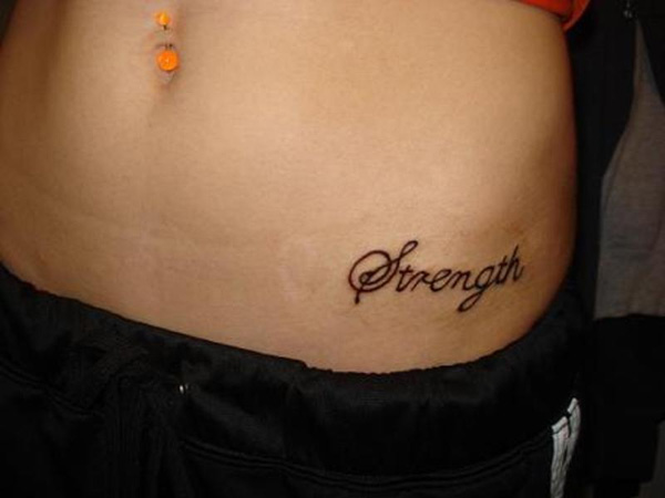 Lettered strength word Tattoo