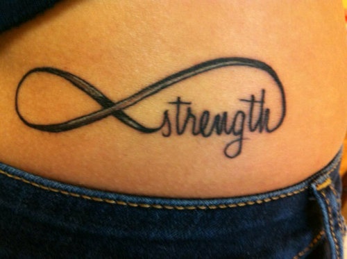 Rib Strength Tattoo Designs