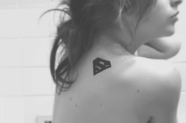 Small Superman Logo Tattoo For Girl
