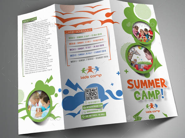 Summer Camp Trifold Brochure Template