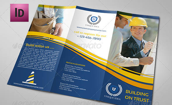 Construction Company Brochure Tri-Fold