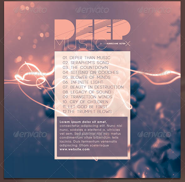 Deep Music- CD Cover Artwork Template