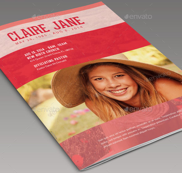 Bloom of Life Funeral Program Template