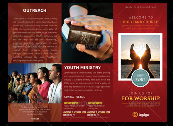 Church Holyland TriFold Brochures