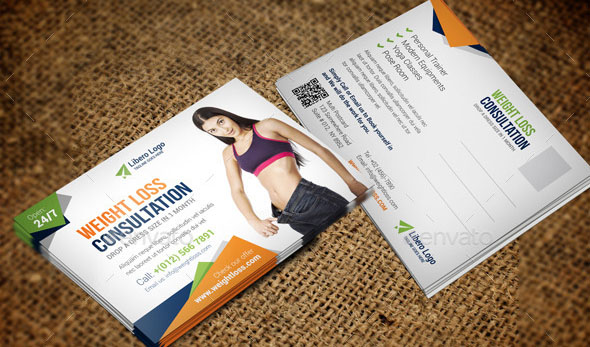 Fitness Weight Loss Postcard InDesign Template