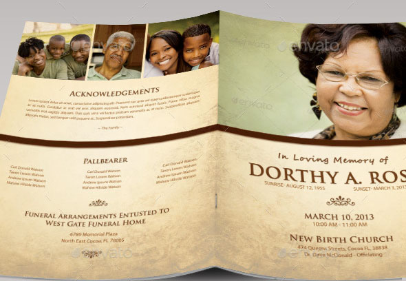 In Loving Memory Funeral Program Template