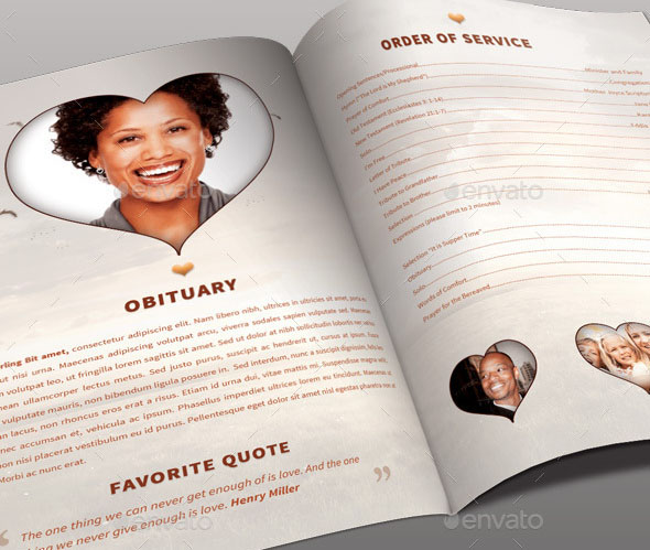 Life of Love Funeral Program Template