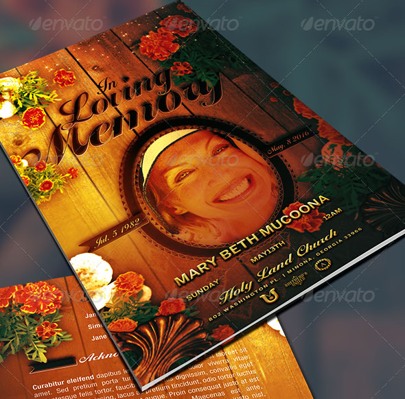 Mothers Funeral Program Template