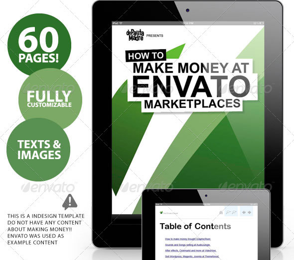 60 pages E-book Magazine Book Indesign Template