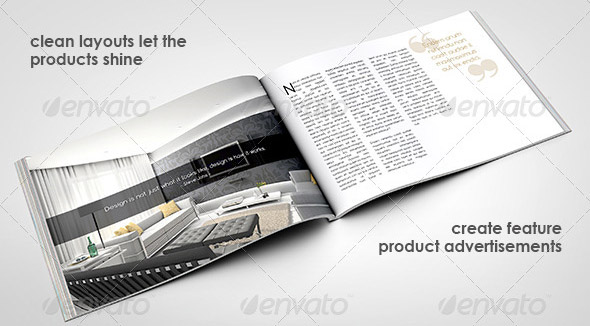 A4 Landscape Brochure Look Book InDesign Template