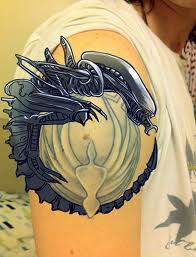 Alien Tattoo On Shoulder