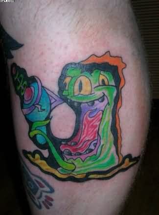 Color Ink Cheerful Alien Tattoo Design