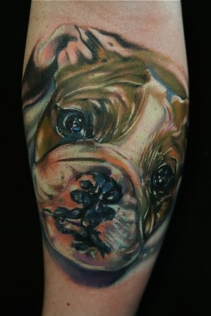 Cute Bull Dog Tattoo