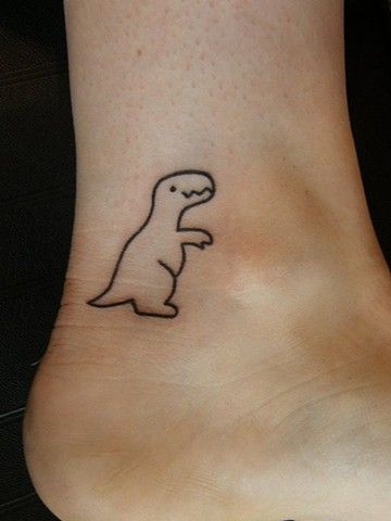 Cute Dinosaur Tattoos on Ankle