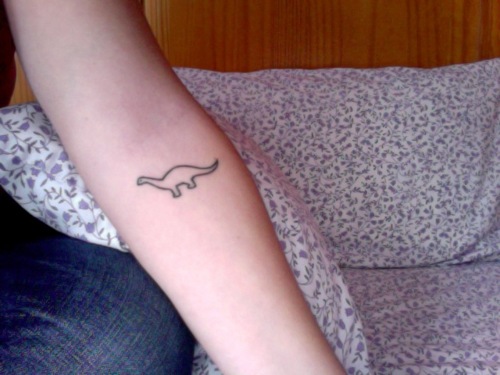 Cute Outline Dinosaur Tattoo