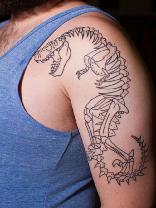 Dinosaur Fossils Upper Sleeve Tattoo