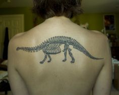 Dinosaur Skeleton Tattoo on Back