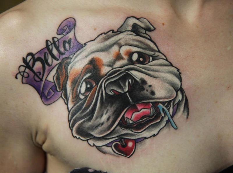 English Bull Dog Tattoo