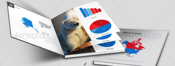 Maps of USA and Canada InDesign Book