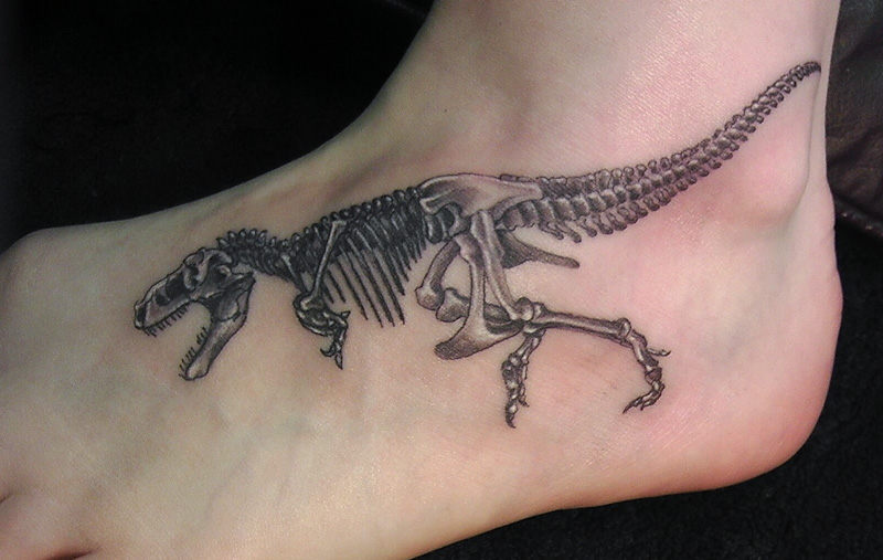 Skeleton of T-Rex Tattoo