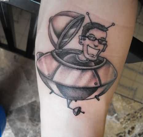 Smiling Alien Tattoo Design